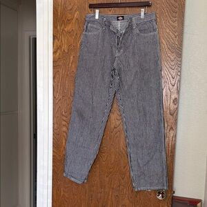 Dickies Black and White Striped Men's Relaxed Jeans